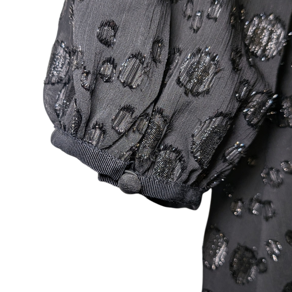 J.Crew Metallic Dot Jacquard Dress | Size 6 | Holiday Party Long Sleeve - Picture 8 of 16